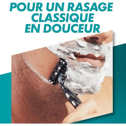 Gillette Mach3Rasoir - GILLETTE - Mach3 - 3 Lames - Manche en Acier Inoxydable - 12 Recharges Incluses